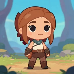 chibi cutesy aloy from horizon zero dawn in the style of a disney cartoon