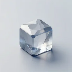 3 d render of a single cubic gem, clean, modern, logo