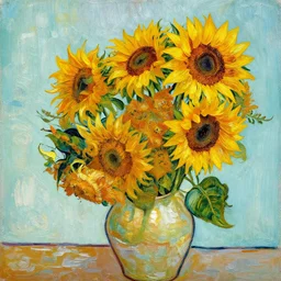 bouquet of sunflowers, van gogh style