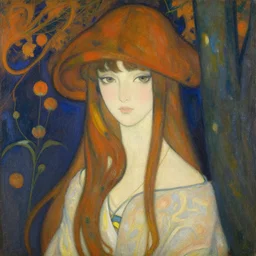 beauty girl, a painting in the style of ayami kojima and in the style of jean delville and in the style of charles dulac.