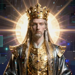 god king of ai art, cpu gpu wafer, glitch art, notan, cyberwars by rene lalique, highly detailed, by william - adolphe bouguerea, ( ( mutually assured digital destruction ) ) by gustav klimpt