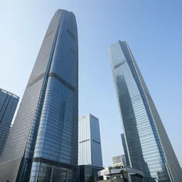 endless tall massive modern glass skyscrapers landscape photography
