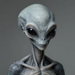 male gray alien portrait, extraterrestrial by andreas achenbach