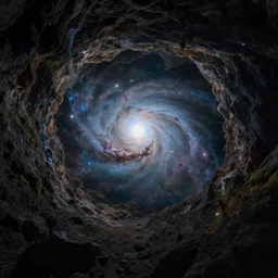 a cave leading into the a nebula