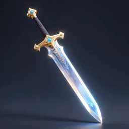 3D render of glowing fantasy sword