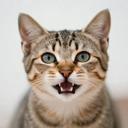 a cute kitten with sharp teeth