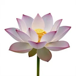 silver lotus flower, high detail photograph, full body, isolated on a pure white background, centered, entire subject in frame, sharp focus, soft studio lighting