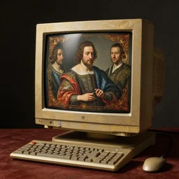 still life of ornate chinese cyberpunk computer crt screen by hieronymus bosch, baroque painting, perfect composition, detailed octane render trending on artstation, 8 k artistic photography, bright volumetric cinematic perfect light, chiaroscuro, masterpiece, raphael, caravaggio, beksinski, rutkowski