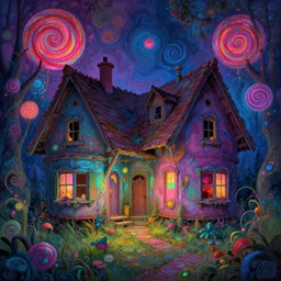 photo of abandoned houses bioillumination ray tracing hdr in matte painting whimsical fairy wonderland vibrant colors candyland wonderland gouache swirls detailed by beatrix potter daniela uhlig and jamie hewlett : 1 median photoshop smooth filter : 2 0 sweet joy harmony color scheme : 2