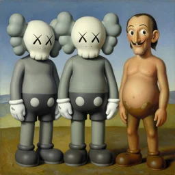 3 d shapes by kaws, james jean and salvador dali and shusei nagaoka, oil on canvas, surrealism, neoclassicism, renaissance, hyper realistic, cell shaded, 8 k