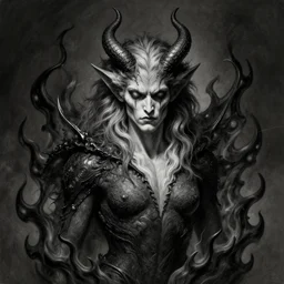 pride demon surrounded by black flames | | realistic shaded, fine details, realistic shaded lighting poster by greg rutkowski, magali villeneuve, artgerm, jeremy lipkin and michael garmash and rob rey