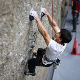 special Olympic rock climber
