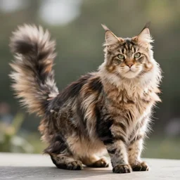 fluffy tail cat Maine coon with big tail pixiv bokeh high quality 8k award winning photograph