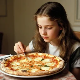 sharing a pizza, young sophia, royal queen margherita of italy, smooth lighting, exquisit detail, masterpiece, timeless, 1 8 9 0 photo by letizia battaglia
