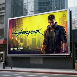 billboard ad from the game cyberpunk 2 0 7 7