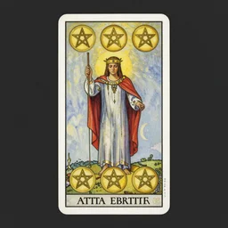 a painting of nine of pentacles tarot card by austin osman spare