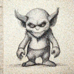 drawing, sketch, goblin