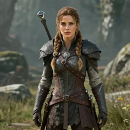 realistic photo of Kate Beckinsale as a character in Skyrim,