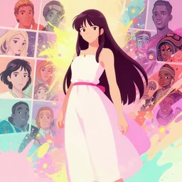 key shot of princess mononoke, pixiv fanbox, dramatic lighting, maximalist pastel color palette, splatter paint, pixar and disney exploded - view drawing, graphic novel by fiona staples and dustin nguyen, peter elson, alan bean, wangechi mutu, clean cel shaded vector art, trending on artstation