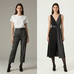 before and after photo of a fashion model