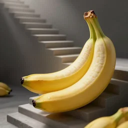 stairways to heaven made of bananas. smooth. digital art by meeple