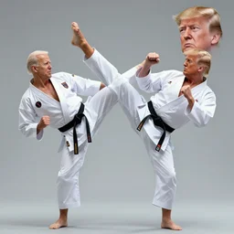 Joe Biden karate kicks Donald Trump, hd,action