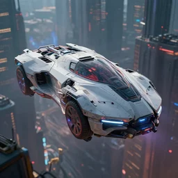 a futuristic hovering, cyberpunk modular vehicle in cyberpunk city, cyberpunk futuristic digital art concept