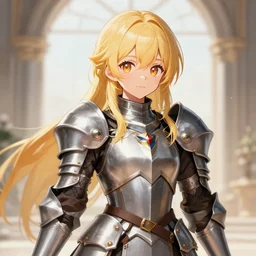 well - endowed lady knight, cute, blonde, korean digital art, digital art, pixiv fanbox