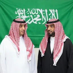 the saudi with ussr flag as shemagh pattern