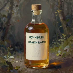 painting of one health potion, closeup, fantasy, by tony diterlizzi