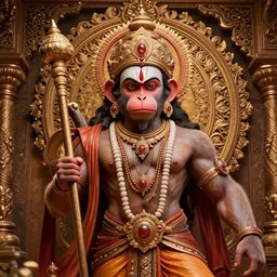 indian monkey god hanuman, intricate detailed, jaw dropping, gorgeous, surreal, octane render, 8 k uhd
