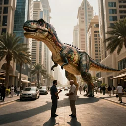 cinematography dinosaurs in the streets of dubai by Emmanuel Lubezki