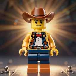 cowboy lego minifig. art by mucha.