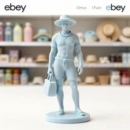 Image on the store website, eBay, Full body, 80mm resin figure of People dressed in vacation attire, gray background