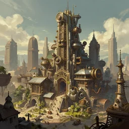 steampunk city artstation