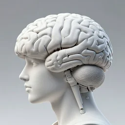 a statue constructing a mind / brain piece by piece, highly detailed, artstation, smooth, sharp focus, clean shaped illustration by hyper ornated maximalist and overdetailed, by kim jung gi, leonardo davinci, mc escher