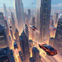 a cityscape of new york in the future, flying cars, huge buildings, bright lights, digital painting, artstation, concept art, illustration, artgerm, tomasz alen kopera, peter mohrbacher, donato giancola, joseph christian leyendecker, wlop, boris vallejo