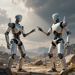 humans and ai robots interacting in the future