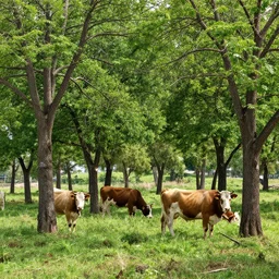 trees covered in cows