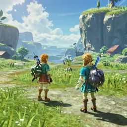 toon link in zelda breath of the wild, in - game screenshot 4 k 6 0 fps