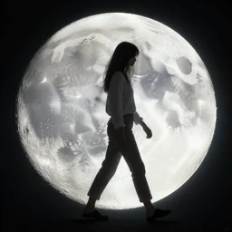 a beautiful detailed digital artwork of a walking moon