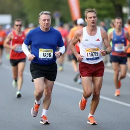 Viktor Orban and Ferenc Gyurcsany running a marathon together, 8k, award winning photography, high quality