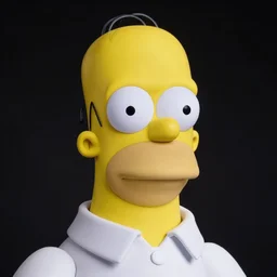 studio portrait of man that looks excactly like homer simpson, lookalike, as if homer simpson came to life, soft light, black background, fine details, close - up, award winning photo by lisa kristine