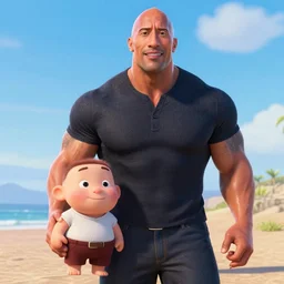 dwayne johnson as a pixar disney character from up ( 2 0 0 9 ), unreal engine, octane render, 3 d render, photorealistic