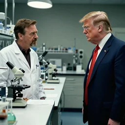 donald trump meeting walter white in a laboratory