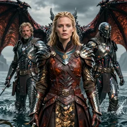 detailed ultrarealistic photography front medium shot of liv tyler, leather armor, dragonscales, starwars, dragonslayer, fantasy, waterworld, postapocalyptic, cyberpunk cyborg, leyendecker, norman rockwell, greg rutkowski, artstation cinematic, vray game of thrones, lord of the rings