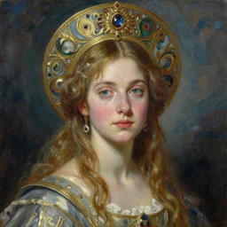 a portrait of the queen of fishes by Jovana Rikalo, by roberto ferri, by austin osman spare, by tom bagshaw, a delicate oilpainting, highly ornamental