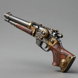 a gun very cool, steampunk style,, highly detailed, photorealistic