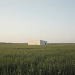 A serene landscape with a singular building in the style of Larry Elmore.