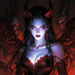 dark anime nightmares, dark neon glow of the woman god devil, photo pic by todd macfarlane and giger